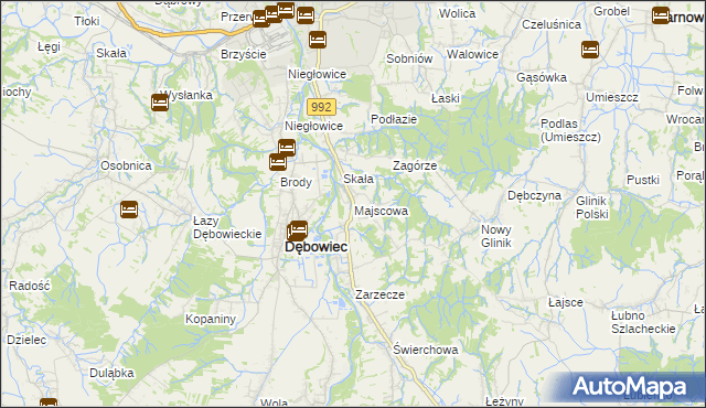 mapa Majscowa, Majscowa na mapie Targeo