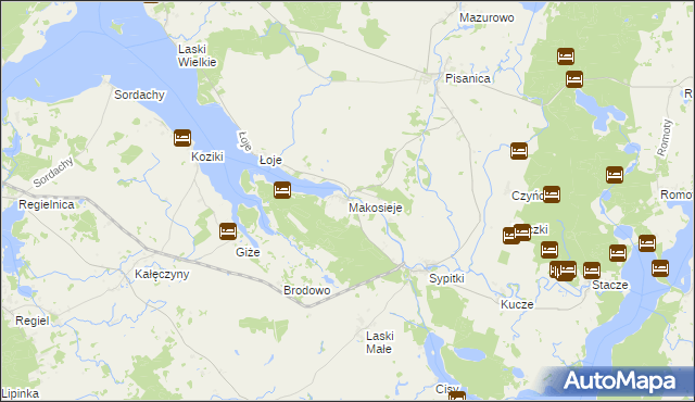 mapa Makosieje, Makosieje na mapie Targeo