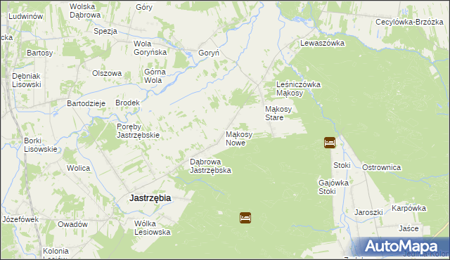 mapa Mąkosy Nowe, Mąkosy Nowe na mapie Targeo