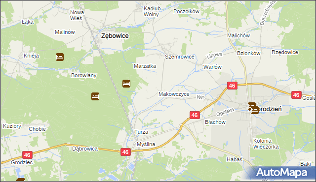 mapa Makowczyce, Makowczyce na mapie Targeo