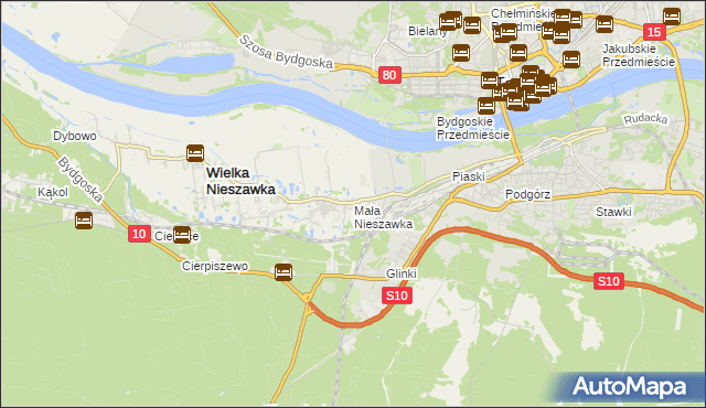 mapa Mała Nieszawka, Mała Nieszawka na mapie Targeo