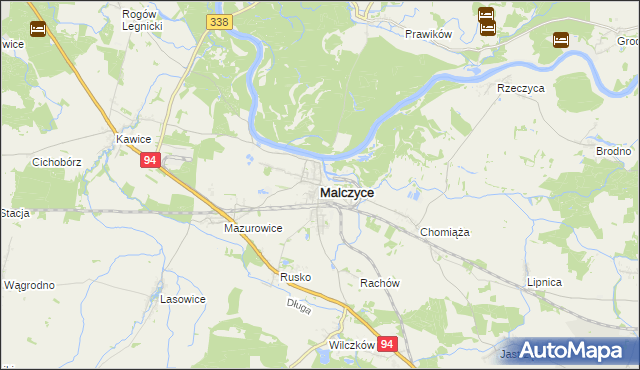 mapa Malczyce powiat średzki, Malczyce powiat średzki na mapie Targeo