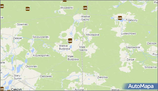 mapa Małe Gacno, Małe Gacno na mapie Targeo