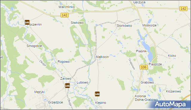 mapa Małkocin, Małkocin na mapie Targeo