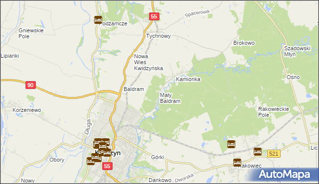 mapa Mały Baldram, Mały Baldram na mapie Targeo