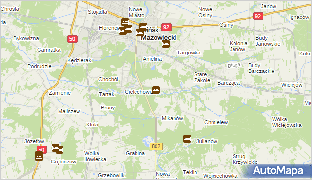 mapa Marianka gmina Mińsk Mazowiecki, Marianka gmina Mińsk Mazowiecki na mapie Targeo