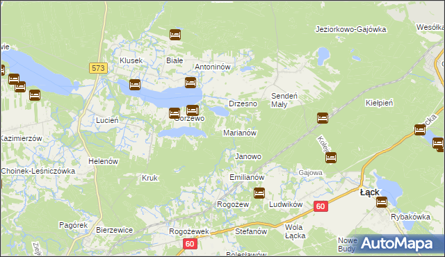 mapa Marianów gmina Gostynin, Marianów gmina Gostynin na mapie Targeo