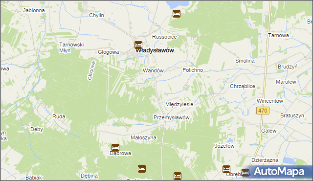mapa Mariantów gmina Władysławów, Mariantów gmina Władysławów na mapie Targeo