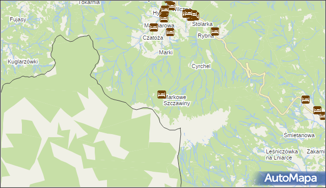 mapa Markowe Szczawiny, Markowe Szczawiny na mapie Targeo