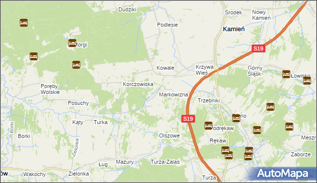 mapa Markowizna gmina Sokołów Małopolski, Markowizna gmina Sokołów Małopolski na mapie Targeo