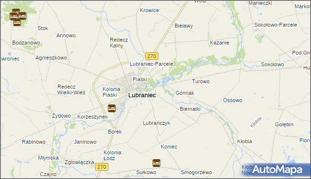 mapa Marysin gmina Lubraniec, Marysin gmina Lubraniec na mapie Targeo