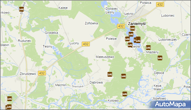 mapa Mateuszewo, Mateuszewo na mapie Targeo