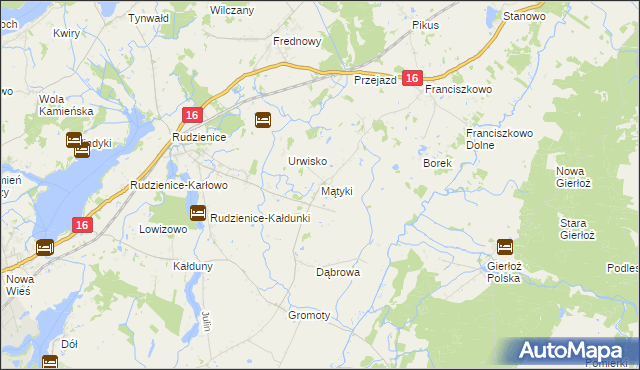 mapa Mątyki, Mątyki na mapie Targeo