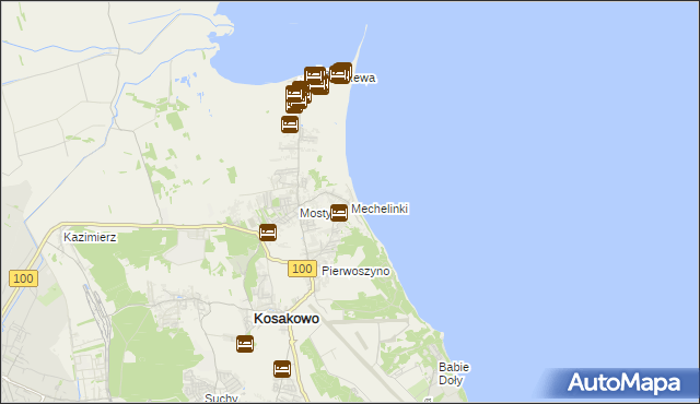 mapa Mechelinki, Mechelinki na mapie Targeo