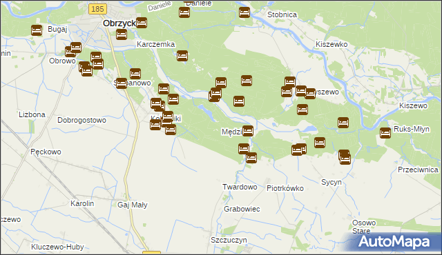 mapa Mędzisko, Mędzisko na mapie Targeo