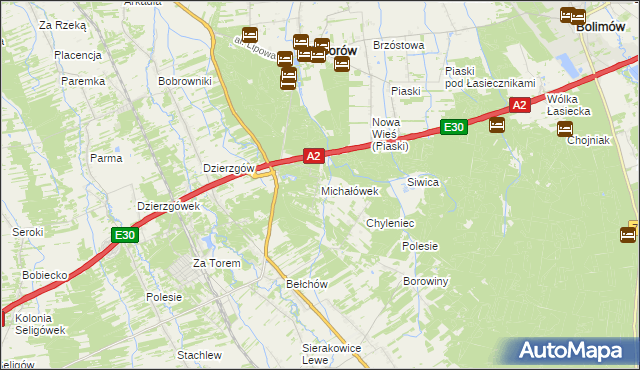 mapa Michałówek gmina Nieborów, Michałówek gmina Nieborów na mapie Targeo