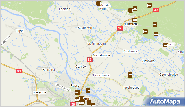 mapa Michałowice gmina Lubsza, Michałowice gmina Lubsza na mapie Targeo