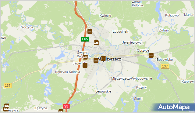 mapa Międzyrzecz, Międzyrzecz na mapie Targeo