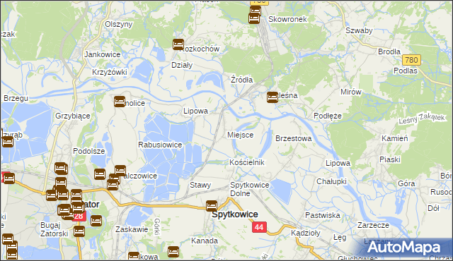 mapa Miejsce gmina Spytkowice, Miejsce gmina Spytkowice na mapie Targeo