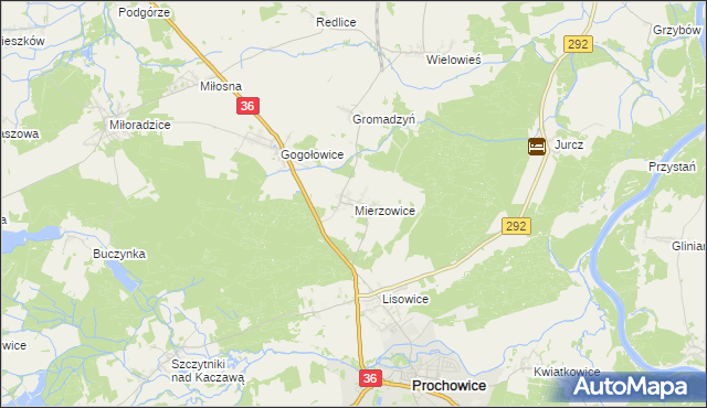 mapa Mierzowice, Mierzowice na mapie Targeo