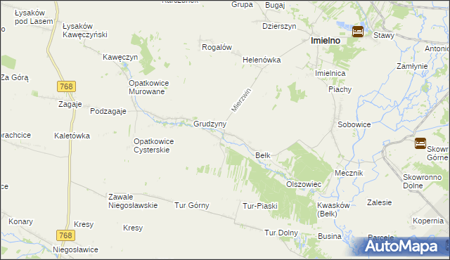 mapa Mierzwin gmina Imielno, Mierzwin gmina Imielno na mapie Targeo