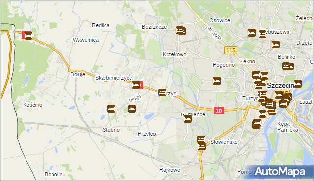 mapa Mierzyn gmina Dobra (Szczecińska), Mierzyn gmina Dobra (Szczecińska) na mapie Targeo