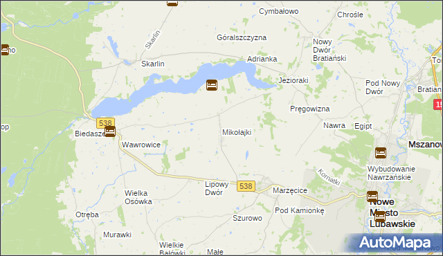 mapa Mikołajki gmina Kurzętnik, Mikołajki gmina Kurzętnik na mapie Targeo
