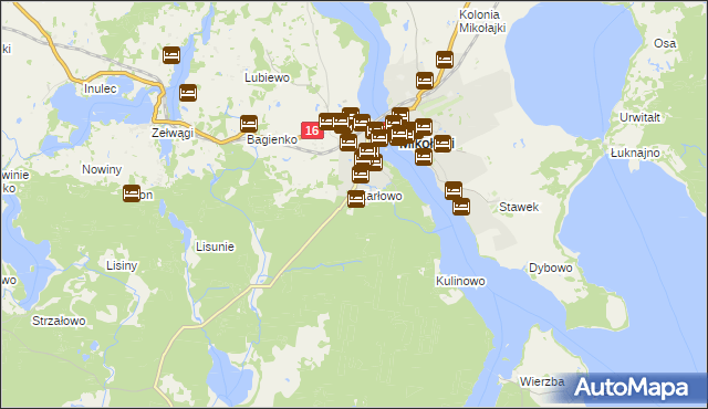 mapa Mikołajki powiat mrągowski, Mikołajki powiat mrągowski na mapie Targeo