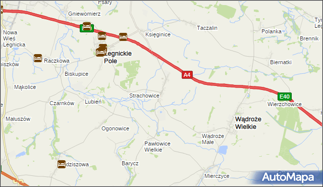 mapa Mikołajowice gmina Legnickie Pole, Mikołajowice gmina Legnickie Pole na mapie Targeo