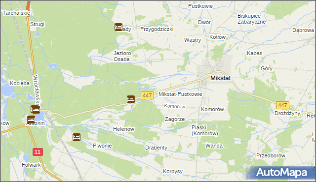 mapa Mikstat-Pustkowie, Mikstat-Pustkowie na mapie Targeo