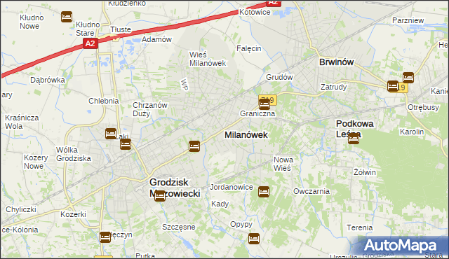 mapa Milanówek, Milanówek na mapie Targeo