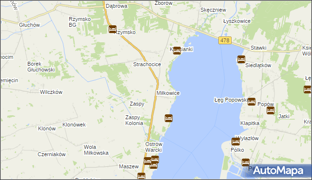 mapa Miłkowice gmina Dobra, Miłkowice gmina Dobra na mapie Targeo