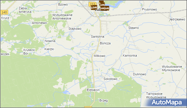 mapa Miłkowo gmina Lubasz, Miłkowo gmina Lubasz na mapie Targeo