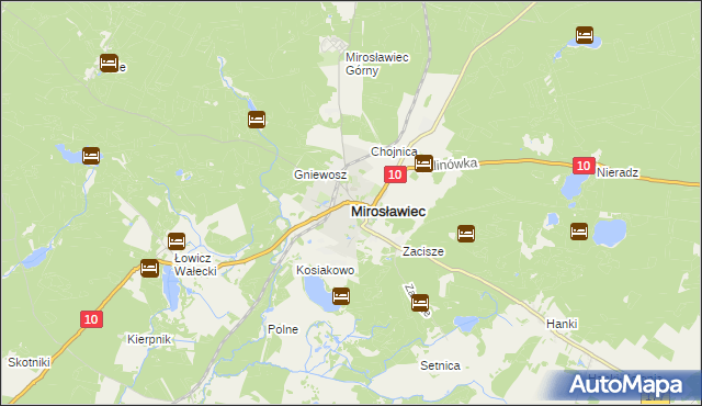 mapa Mirosławiec, Mirosławiec na mapie Targeo