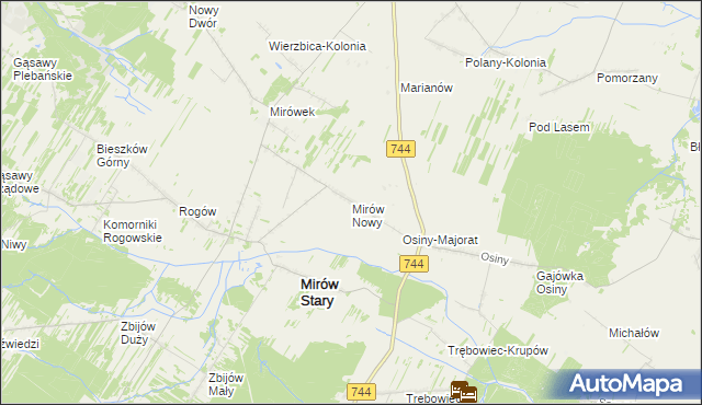 mapa Mirów Nowy, Mirów Nowy na mapie Targeo