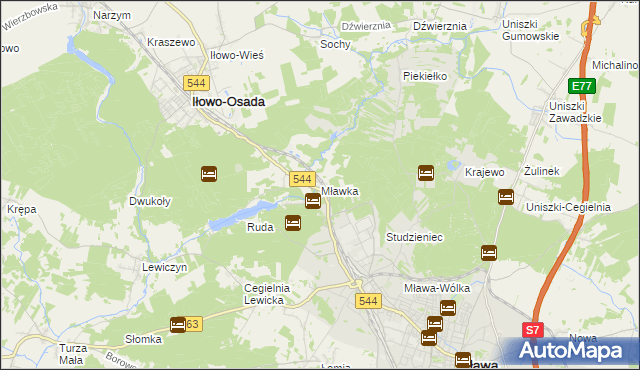 mapa Mławka, Mławka na mapie Targeo