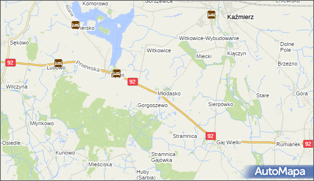mapa Młodasko, Młodasko na mapie Targeo