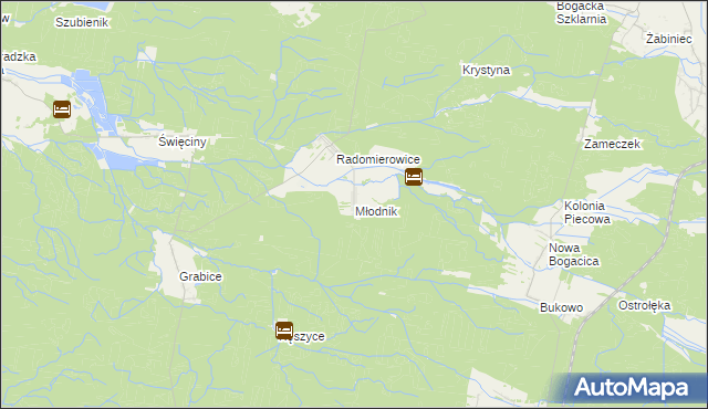 mapa Młodnik, Młodnik na mapie Targeo