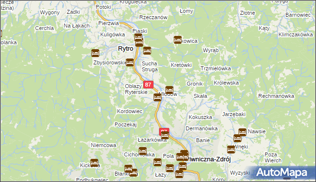 mapa Młodów gmina Piwniczna-Zdrój, Młodów gmina Piwniczna-Zdrój na mapie Targeo