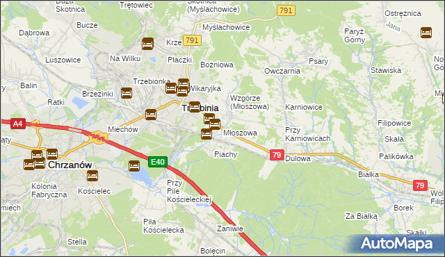 mapa Młoszowa, Młoszowa na mapie Targeo