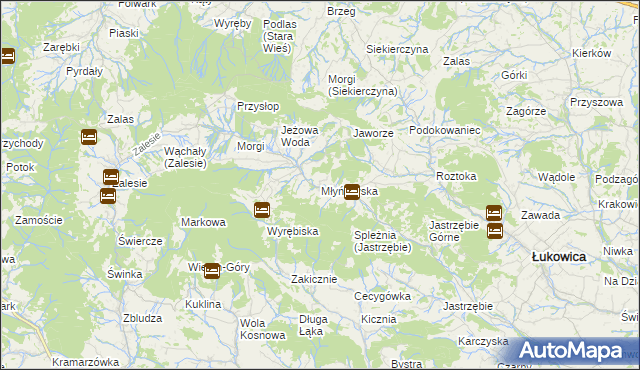 mapa Młyńczyska, Młyńczyska na mapie Targeo