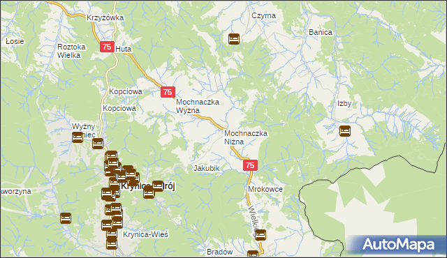 mapa Mochnaczka Niżna, Mochnaczka Niżna na mapie Targeo