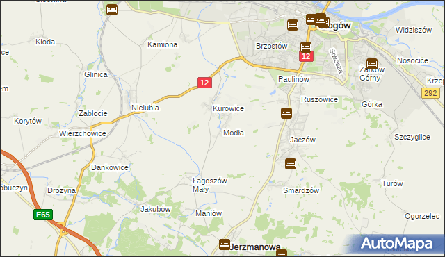 mapa Modła gmina Jerzmanowa, Modła gmina Jerzmanowa na mapie Targeo