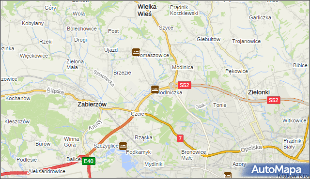 mapa Modlniczka, Modlniczka na mapie Targeo