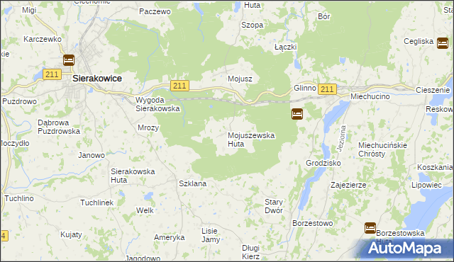 mapa Mojuszewska Huta, Mojuszewska Huta na mapie Targeo