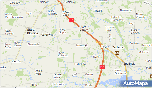 mapa Mokrosęk, Mokrosęk na mapie Targeo