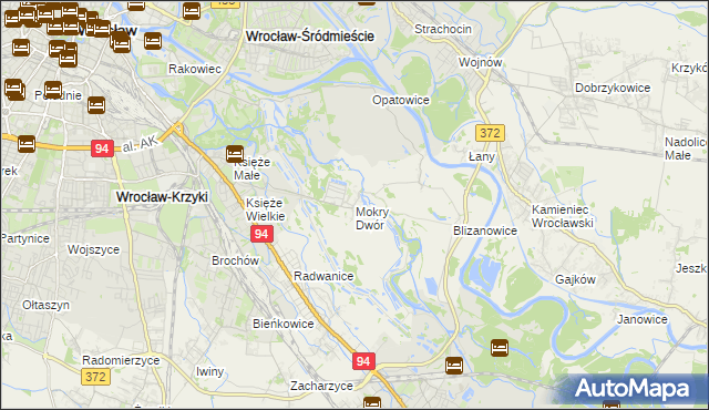 mapa Mokry Dwór gmina Siechnice, Mokry Dwór gmina Siechnice na mapie Targeo