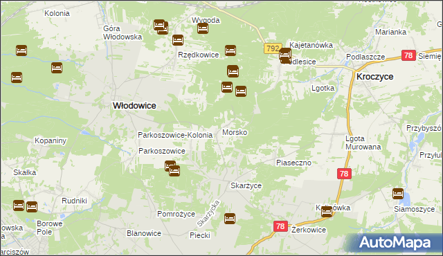 mapa Morsko gmina Włodowice, Morsko gmina Włodowice na mapie Targeo