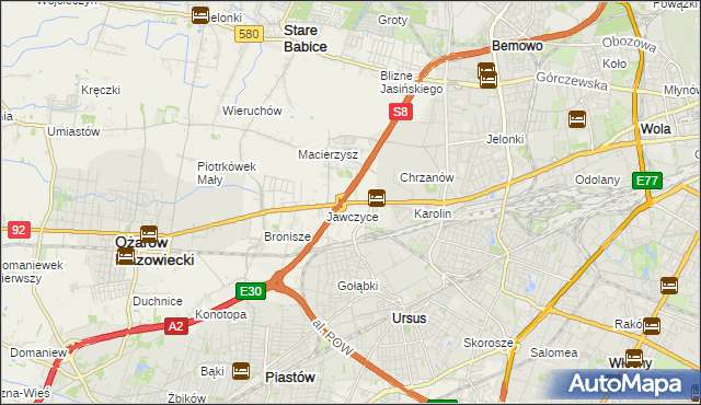 mapa Mory gmina Ożarów Mazowiecki, Mory gmina Ożarów Mazowiecki na mapie Targeo