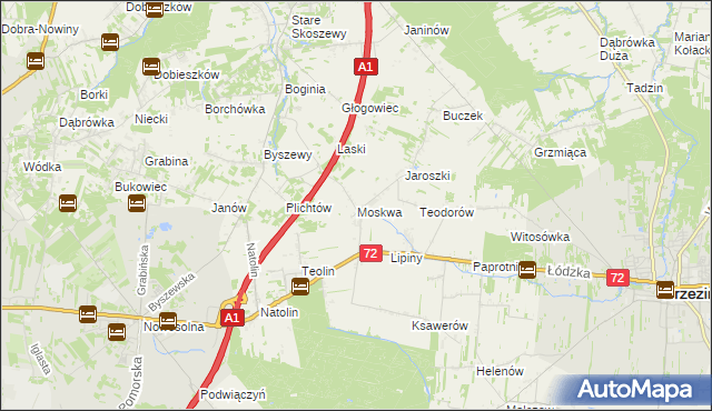 mapa Moskwa gmina Nowosolna, Moskwa gmina Nowosolna na mapie Targeo